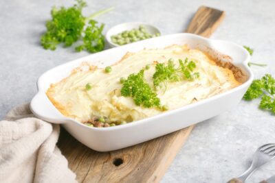 Shepherd's Pie with ground beef, potato and cheese