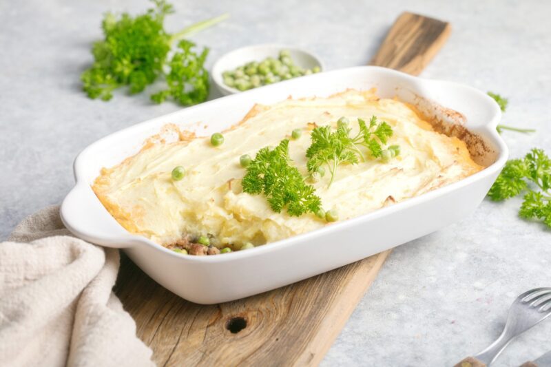 Shepherd's Pie with ground beef, potato and cheese